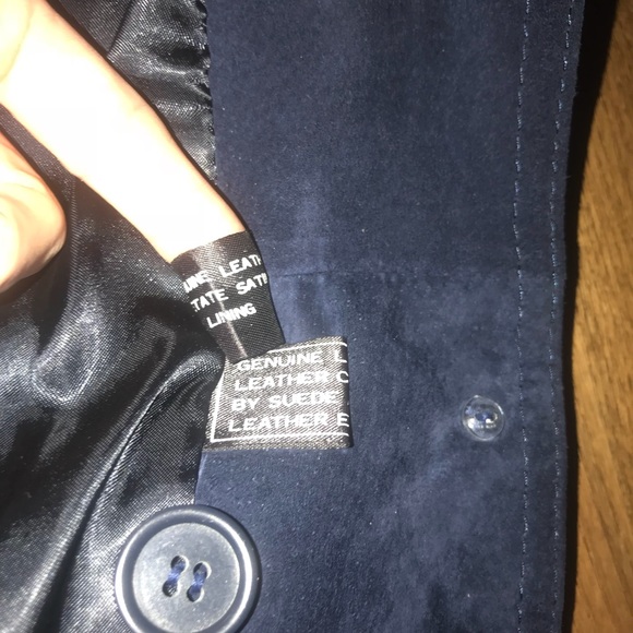 Vintage Leather PBD blazer 5 Navy - Picture 4 of 4